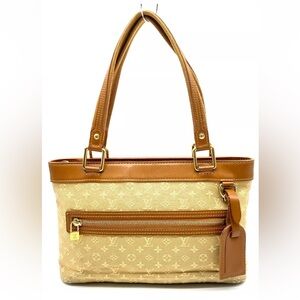 Authentic LOUIS VUITTON Monogram Mini Lucille PM Hand Bag (color Tan) (beige)